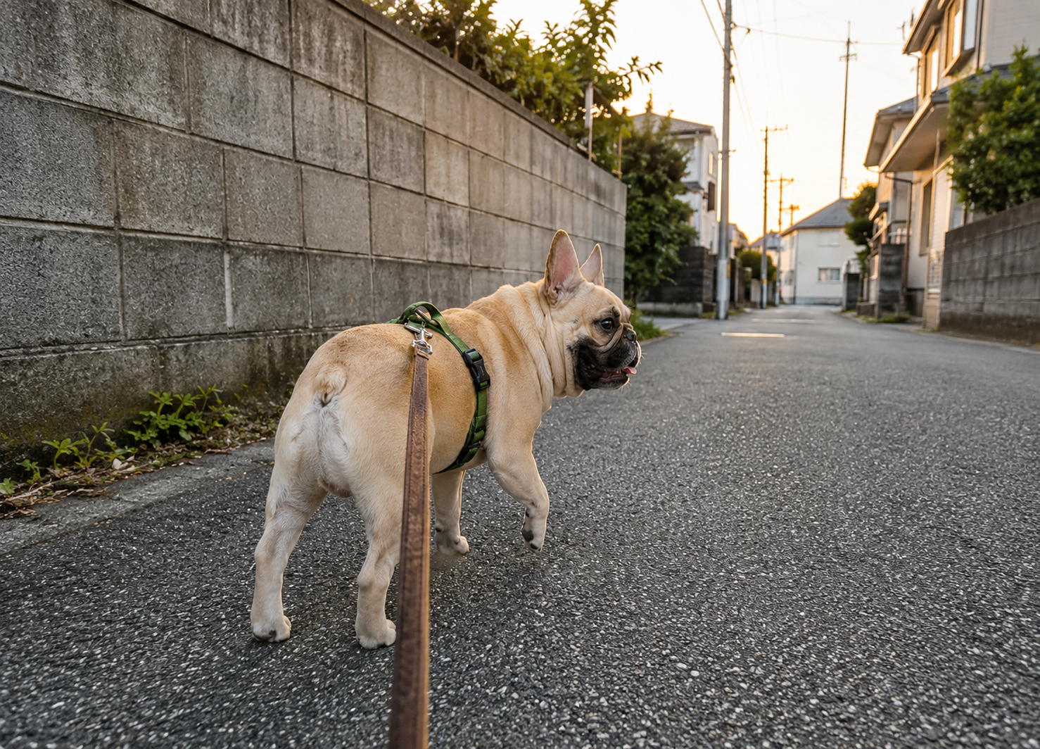 夏に涼しい室内で過ごす犬