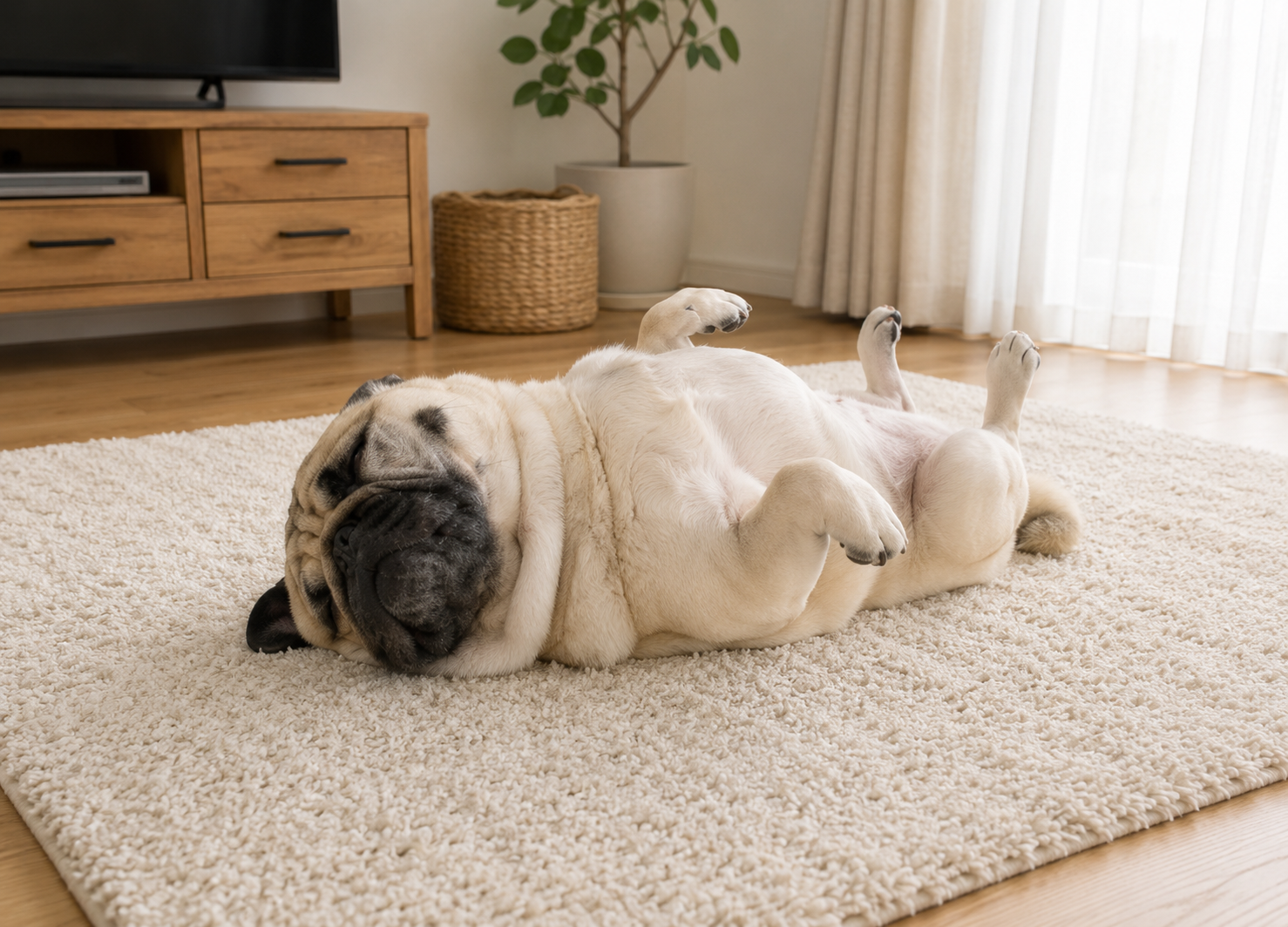 眠りながら足を動かす犬
