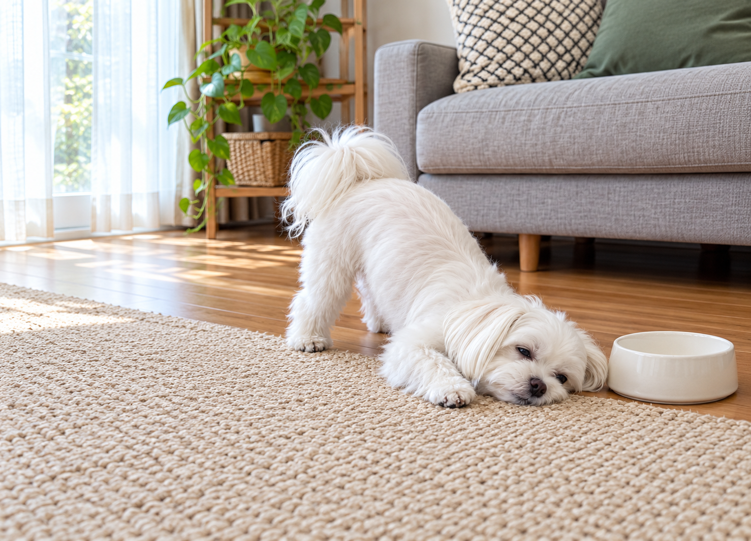犬はなぜ食後に床やソファへ顔をこすりつける？ ～「おいしかった！」のサインなの？～